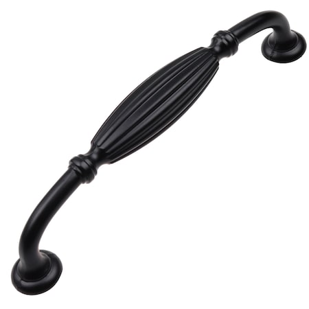 Gliderite Hardware 5 in. Center to Center Matte Black Fluted Cabinet Pull - 4046-MB, 5PK 4046-MB-5
